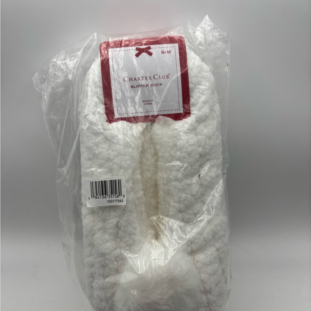 Charter Club Soft White Slipper Socks